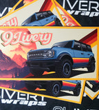 Retro Sunset Ford Bronco Slap Sticker for Vehicles, Laptops, Skatedecks and More! - Vintage Bronco - Retro Vibes