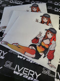 Jenny Car Girl Decal - Kawaii Retro TRD Style Anime Girl Sticker for Car, Laptop, and More! - Car Decal for Car guy's and Car Girls!