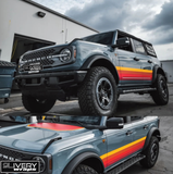 Ford Bronco Retro Stripes and Hood Cowl Accent - Custom Colors Available - Fit's 2 door and 4 door - Vintage Style