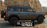 Ford Bronco Heritage Style  Upper Door Stripes - Retro/Vaporwave/Custom Color 2DR/4Dr