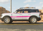 Doll Pink Retro Racing Style Stripes and Hood Cowl for 2021+ Ford Bronco - Dollie Bronco- Fits All Models including Sport