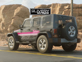 Doll Pink Retro Racing Stripes - Iconic Style for Wrangler, Sahara, Gladiator, Rubicon, Willy's and more! - DIY Graphics - Glam Pink