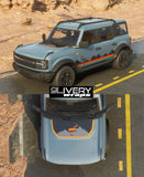 Retro Tree Mountain Decals: Hood Cowl and Rocker Stripes Fits Bronco 2dr/4dr/Sport