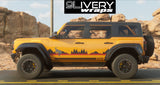 Retro Tree Mountain Decals: Hood Cowl and Rocker Stripes Fits Bronco 2dr/4dr/Sport
