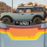 Retro Tri Color Stripes Hood Cowl Accent - Fits Bronco 4 Door