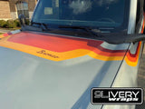 Retro Tri Color Stripes Hood Cowl Accent - Fits Bronco 4 Door