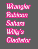 Pink Triple Hockey Racing Stripes Made to Fit Jeep Wrangler Rubicon Gladiator - Includes Custom Name Decal
