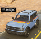 Retro Stripes: Hood Cowl Accent, Custom Colors Made to Fit 2 Door Bronco