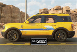 Retro Wave Stripes: 70s Style Vinyl Decal Fits Bronco 2dr/4dr/Sport