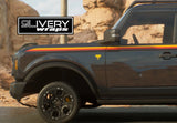 Heritage Style  Upper Door Stripes - Retro Sunset Custom Color 2DR/4Dr - for Ford Bronco