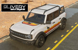 Retro Mountain Decals: Satin Overland Stripes Fits Bronco 2dr/4dr/Sport