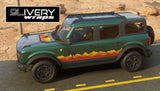 Retro Mountain Decals: Satin Overland Stripes Fits Bronco 2dr/4dr/Sport