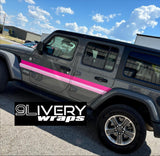 Pink Retro Racing Stripes Made to Fit Wrangler and Gladiator DIY Graphics
