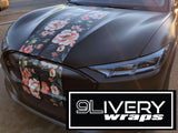 Mustang Mach-E Stripe Kit | Shelby Inspired Floral Stripes | Custom Printed Colors | Hood, Grill, Trunk & Side Vinyl Wrap Set