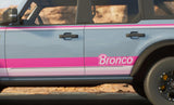 Doll Pink Retro Racing Stripes and Hood Cowl Made to Fit Bronco 2 Door, 4 Door, and Sport