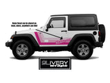 Pink Triple Hockey Racing Stripes Made to Fit Jeep Wrangler Rubicon Gladiator - Includes Custom Name Decal