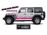 Pink Triple Hockey Racing Stripes Made to Fit Jeep Wrangler Rubicon Gladiator - Includes Custom Name Decal