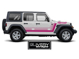 Pink Triple Hockey Racing Stripes Made to Fit Jeep Wrangler Rubicon Gladiator - Includes Custom Name Decal