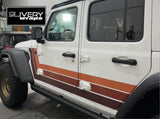 70’s Inspired Triple Racing Side Stripes Retro Stripes Made to Fit Wrangler and Gladiator - Custom Colors Available