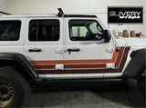 70’s Inspired Triple Racing Side Stripes Retro Stripes Made to Fit Wrangler and Gladiator - Custom Colors Available