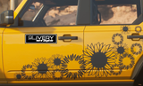 Ford Bronco Flower Decals - Cute Sunflower Stickers - Custom Graphics - Custom Colors Available - Fit's 2 door and 4 door